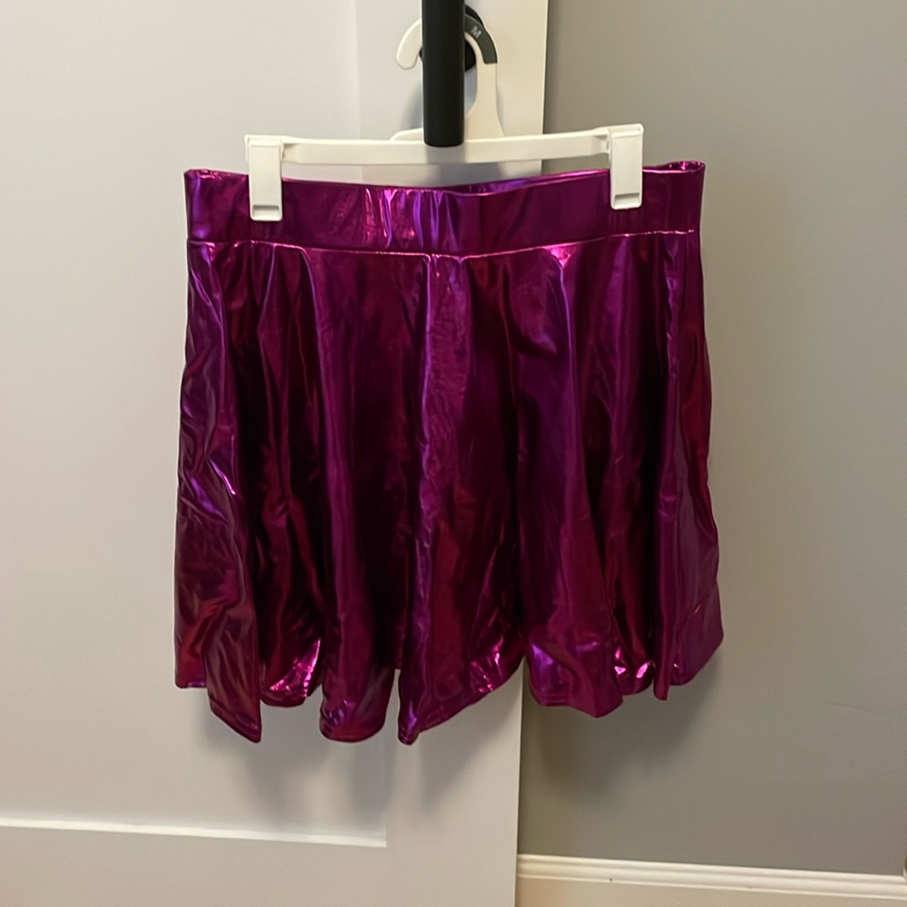 pink metallic skirt